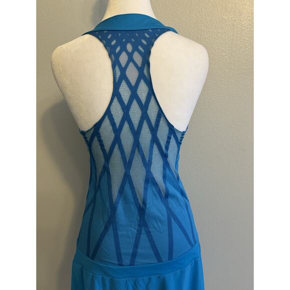 Adidas Mesh Tennis Dress Cowl Neck Sheer Geo Print Ana Ivanovic 2014 Aus Open M - Picture 9 of 12